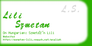 lili szmetan business card